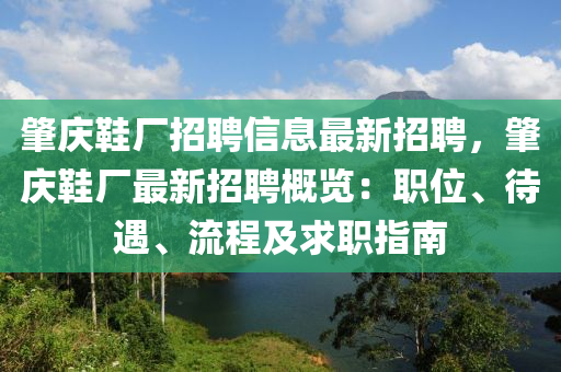 肇庆鞋厂招聘信息最新招聘，肇庆鞋厂最新招聘概览：职位、待遇、流程及求职指南