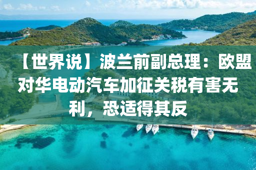 【世界说】波兰前副总理：欧盟对华电动汽车加征关税有害无利，恐适得其反