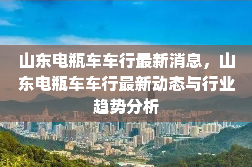 山东电瓶车车行最新消息，山东电瓶车车行最新动态与行业趋势分析