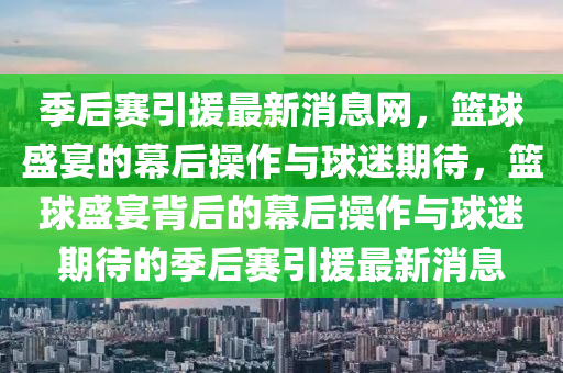 季后赛引援最新消息网，篮球盛宴的幕后操作与球迷期待，篮球盛宴背后的幕后操作与球迷期待的季后赛引援最新消息