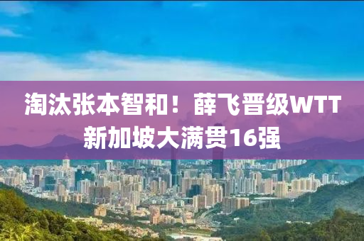 淘汰张本智和！薛飞晋级WTT新加坡大满贯16强
