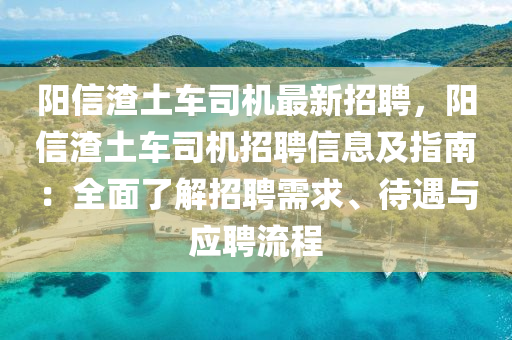 阳信渣土车司机最新招聘，阳信渣土车司机招聘信息及指南：全面了解招聘需求、待遇与应聘流程