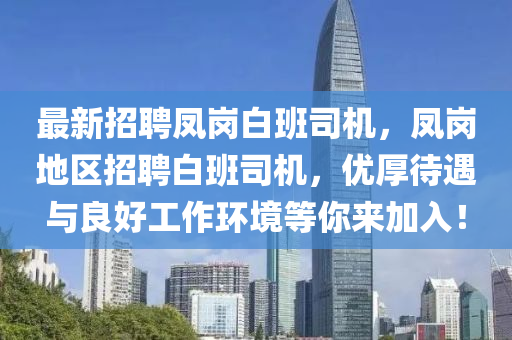 最新招聘凤岗白班司机，凤岗地区招聘白班司机，优厚待遇与良好工作环境等你来加入！