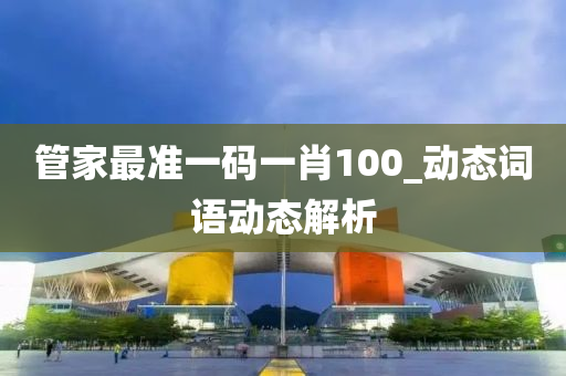 管家最准一码一肖100_动态词语动态解析