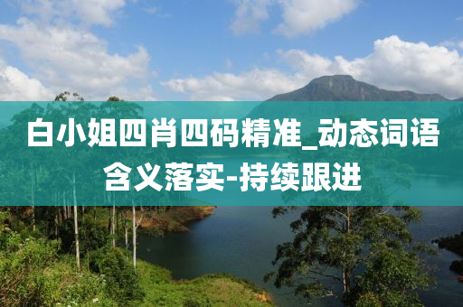 白小姐四肖四码精准_动态词语含义落实-持续跟进
