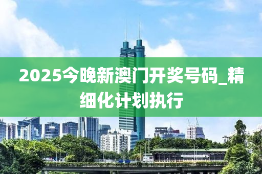 2025今晚新澳门开奖号码_精细化计划执行