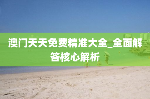 澳门天天免费精准大全_全面解答核心解析