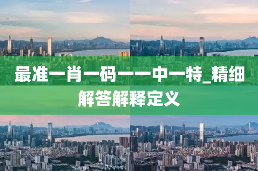 最准一肖一码一一中一特_精细解答解释定义