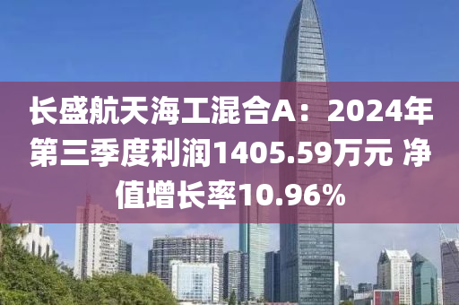 长盛航天海工混合A：2024年第三季度利润1405.59万元 净值增长率10.96%