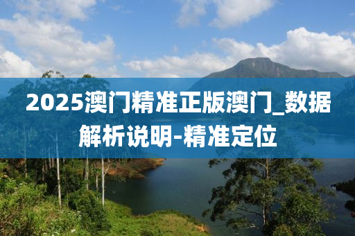 2025澳门精准正版澳门_数据解析说明-精准定位