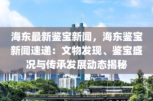 海东最新鉴宝新闻，海东鉴宝新闻速递：文物发现、鉴宝盛况与传承发展动态揭秘