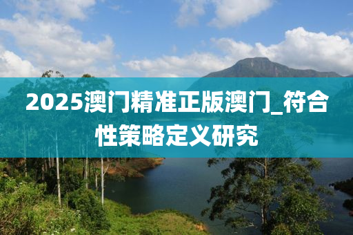 2025澳门精准正版澳门_符合性策略定义研究
