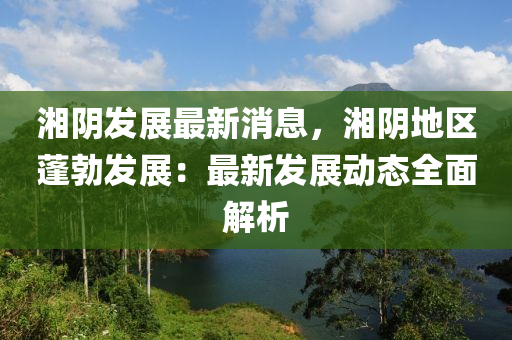 湘阴发展最新消息，湘阴地区蓬勃发展：最新发展动态全面解析