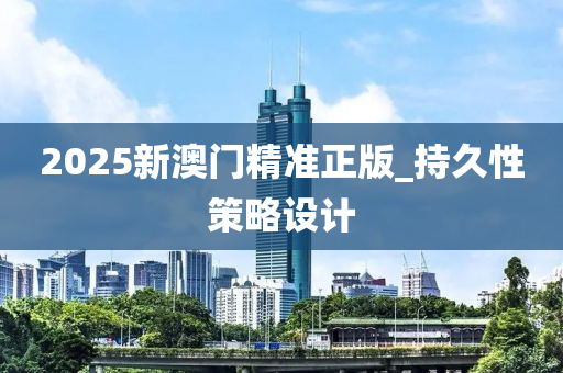 2025新澳门精准正版_持久性策略设计