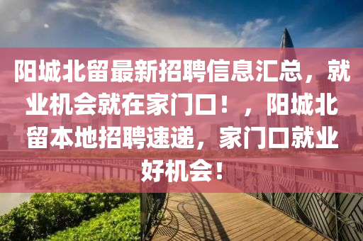 阳城北留最新招聘信息汇总，就业机会就在家门口！，阳城北留本地招聘速递，家门口就业好机会！