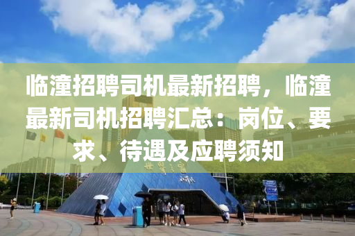 临潼招聘司机最新招聘，临潼最新司机招聘汇总：岗位、要求、待遇及应聘须知