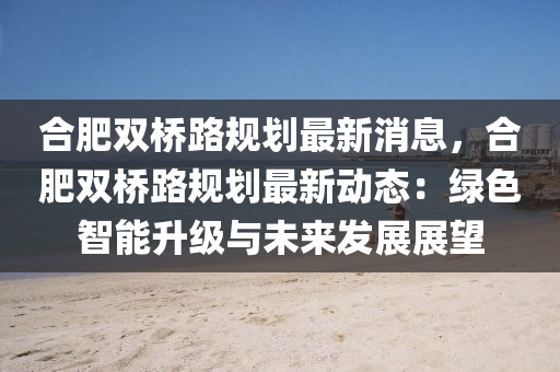 合肥双桥路规划最新消息，合肥双桥路规划最新动态：绿色智能升级与未来发展展望
