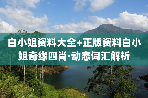 白小姐资料大全+正版资料白小姐奇缘四肖·动态词汇解析