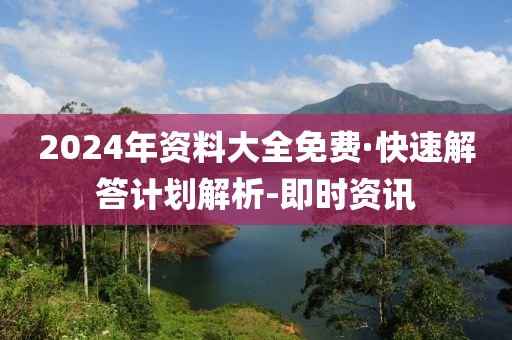 2024年资料大全免费·快速解答计划解析-即时资讯