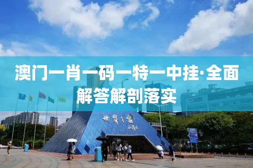澳门一肖一码一特一中挂·全面解答解剖落实