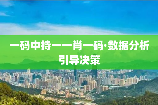 一码中持一一肖一码·数据分析引导决策