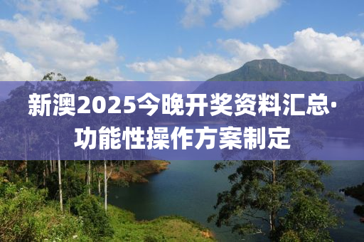 新澳2025今晚开奖资料汇总·功能性操作方案制定