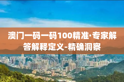 澳门一码一码100精准·专家解答解释定义-精确洞察