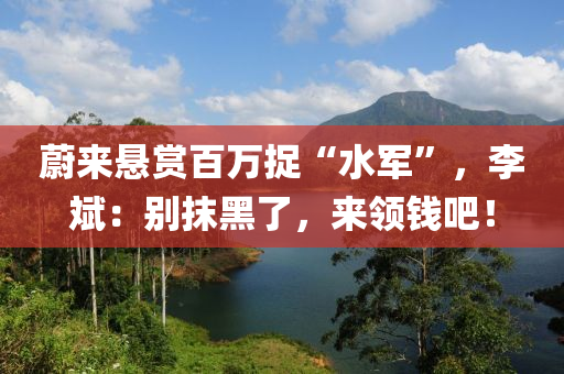 蔚来悬赏百万捉“水军”，李斌：别抹黑了，来领钱吧！