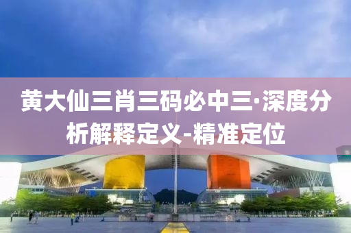 黄大仙三肖三码必中三·深度分析解释定义-精准定位