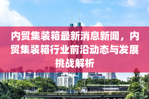 内贸集装箱最新消息新闻，内贸集装箱行业前沿动态与发展挑战解析