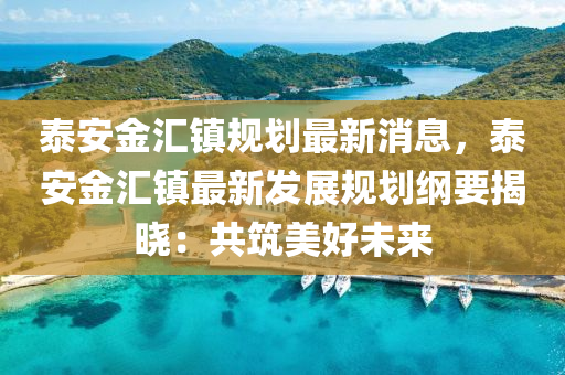 泰安金汇镇规划最新消息，泰安金汇镇最新发展规划纲要揭晓：共筑美好未来