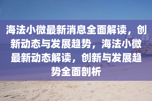 海法小微最新消息全面解读，创新动态与发展趋势，海法小微最新动态解读，创新与发展趋势全面剖析