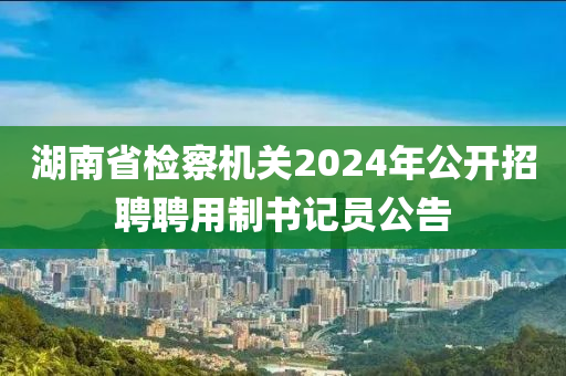 湖南省检察机关2024年公开招聘聘用制书记员公告