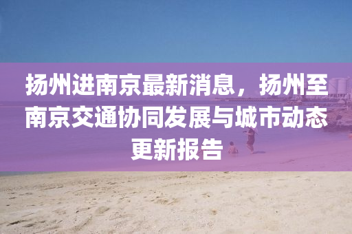 扬州进南京最新消息，扬州至南京交通协同发展与城市动态更新报告