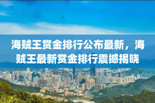 海贼王赏金排行公布最新，海贼王最新赏金排行震撼揭晓