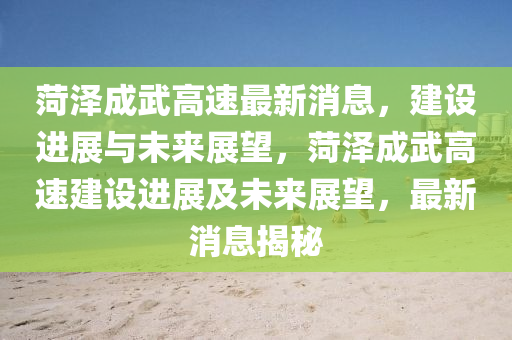 菏泽成武高速最新消息，建设进展与未来展望，菏泽成武高速建设进展及未来展望，最新消息揭秘
