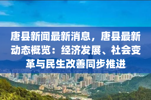 唐县新闻最新消息，唐县最新动态概览：经济发展、社会变革与民生改善同步推进