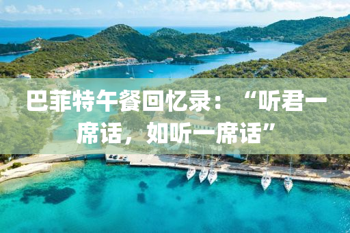 巴菲特午餐回忆录：“听君一席话，如听一席话”