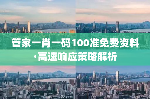 管家一肖一码100准免费资料·高速响应策略解析