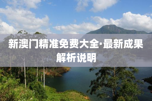 新澳门精准免费大全·最新成果解析说明