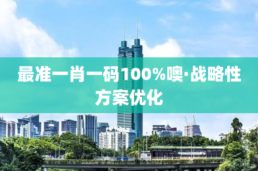 最准一肖一码100%噢·战略性方案优化