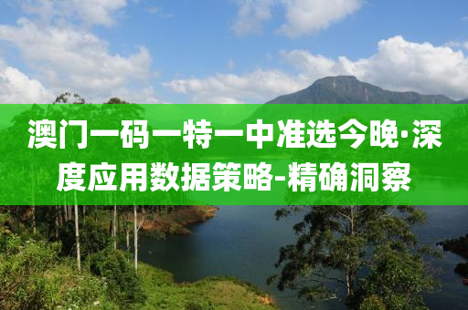 澳门一码一特一中准选今晚·深度应用数据策略-精确洞察