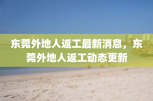 东莞外地人返工最新消息，东莞外地人返工动态更新
