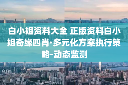 白小姐资料大全 正版资料白小姐奇缘四肖·多元化方案执行策略-动态监测