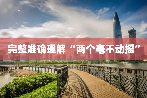 完整准确理解“两个毫不动摇”