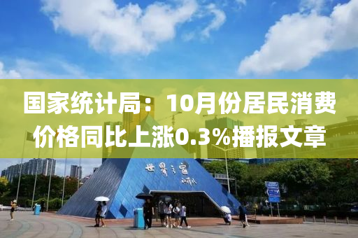 国家统计局：10月份居民消费价格同比上涨0.3%播报文章