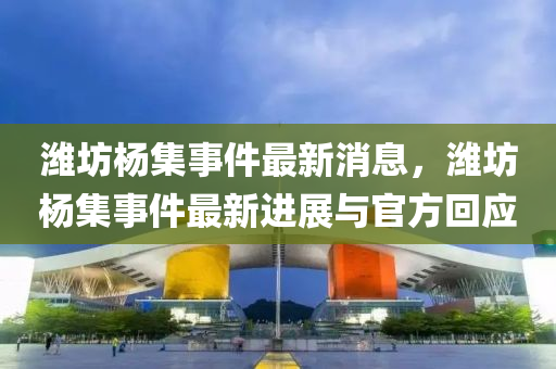 潍坊杨集事件最新消息，潍坊杨集事件最新进展与官方回应