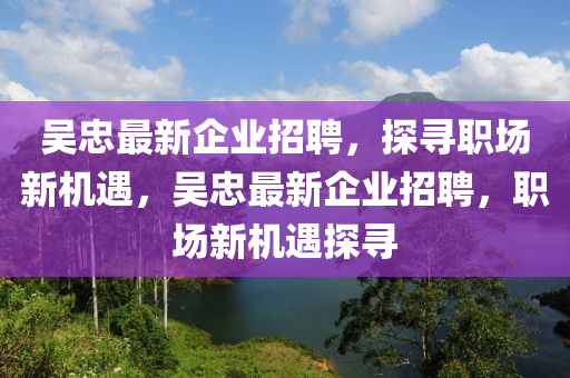 吴忠最新企业招聘，探寻职场新机遇，吴忠最新企业招聘，职场新机遇探寻