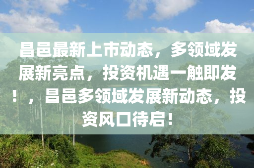 昌邑最新上市动态，多领域发展新亮点，投资机遇一触即发！，昌邑多领域发展新动态，投资风口待启！