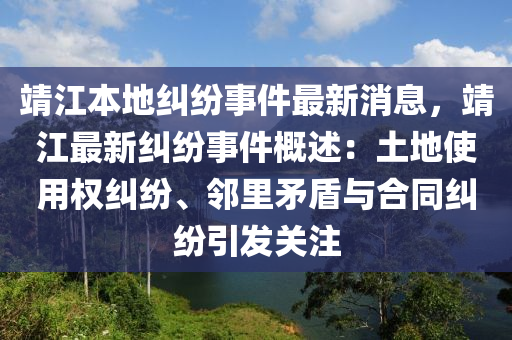 靖江本地纠纷事件最新消息，靖江最新纠纷事件概述：土地使用权纠纷、邻里矛盾与合同纠纷引发关注